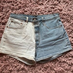 Levi Denim split color Jean shorts